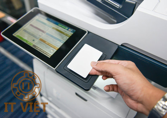 Using the access card on printer to printing the document