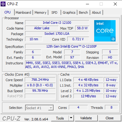 Sử dụng phần bên thứ ba để kiểm tra máy tính cũ (CPU-Z hoặc Speccy)