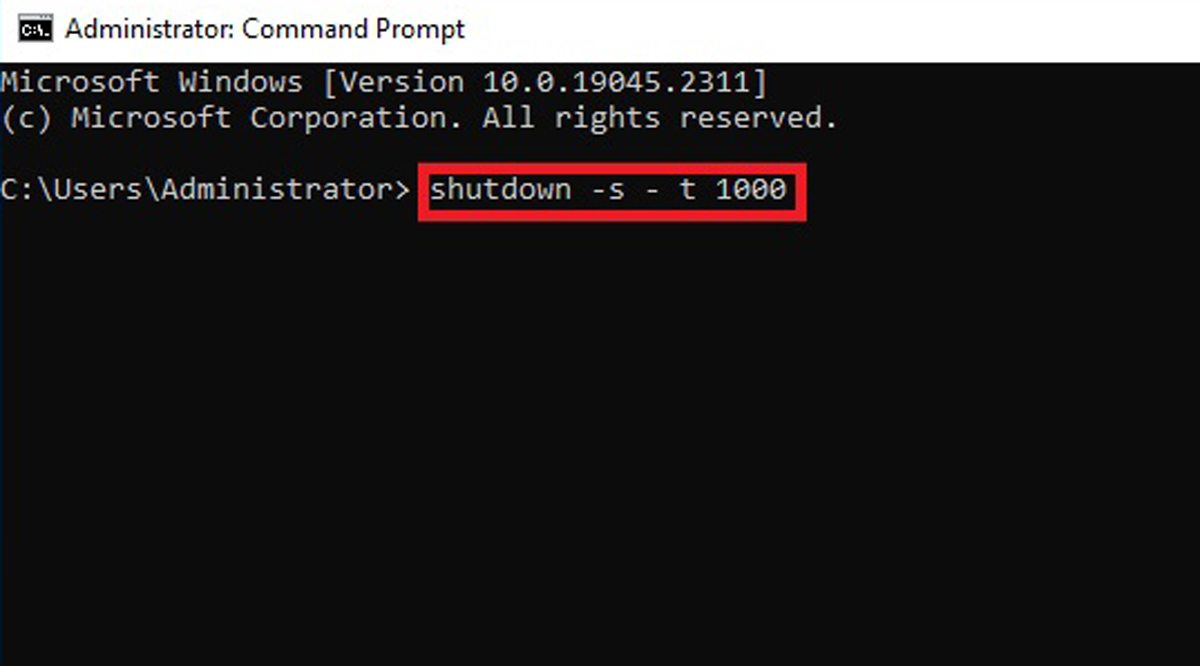 Hẹn giờ tắt máy Win 10 bằng Command Prompt